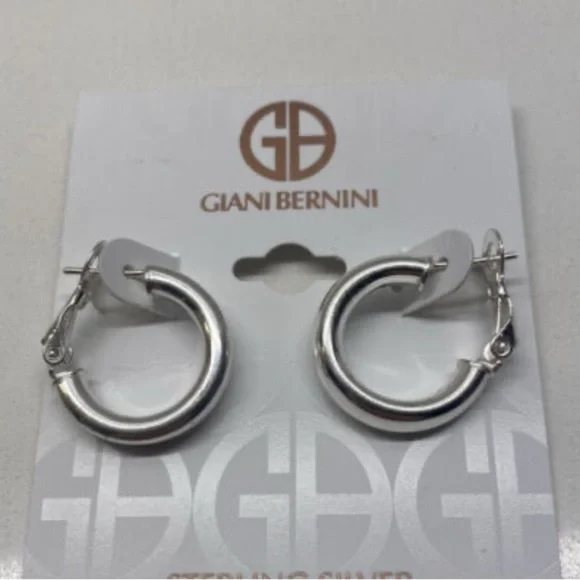 Giani Bernini Silver Hoop Earrings Giani Bernini - Picture 3 of 5